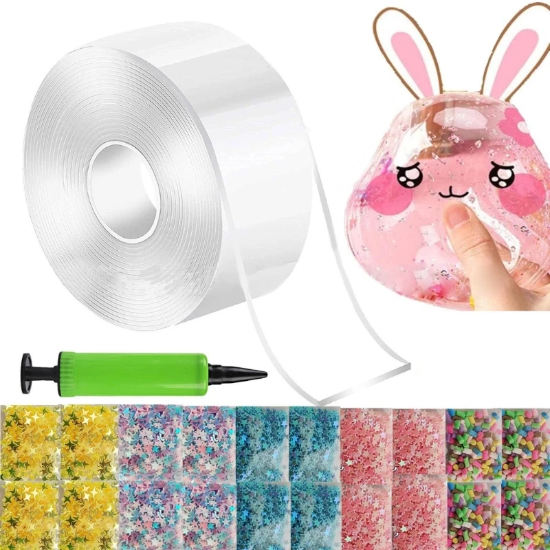 DIY Bubble Wand Nanos Tape Set Fun and Relaxing Balloon Craft Nanos Tape for Kid Q81C