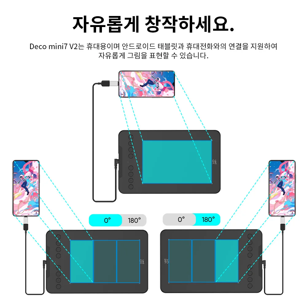 XPPen 7*4.3 인치 16K 압력 레벨 그래픽 태블릿 데코 미니7 V2 디지털 드로잉... - 4