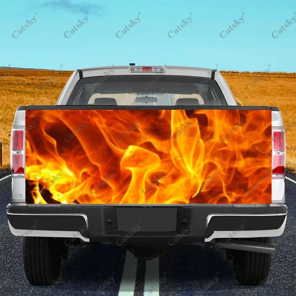 

Burning Flame Car Tail Trunk Protect Vinly Wrap Sticker Decal Car Accessories Hood Decoration Sticker for SUV Off-road Pickup