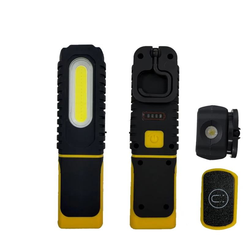 Tragbare USB-wiederaufladbare Arbeitsleuchte, magnetische COB-LED-Taschenlampe, Hängelampe mit eingebautem Akku, 1200 mAh, Camping-Taschenlampe