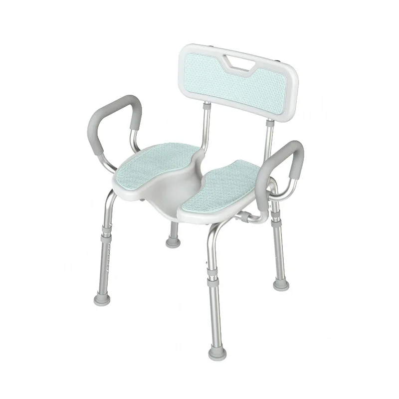 Elderly Shower Chair, Non-Slip, Height Adjustable Bath Stool, Cold-Proof Cushion, 150kg Capacity, Age-Friendly Safety Seat