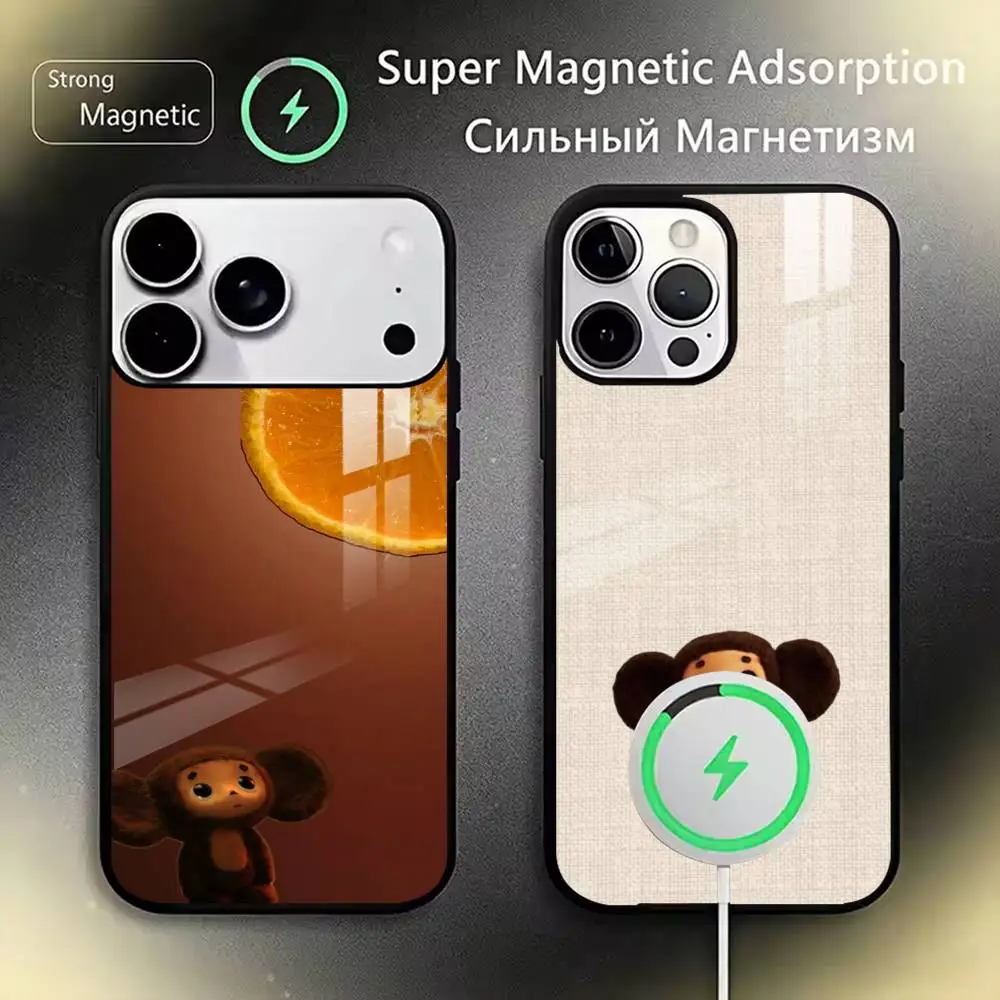 

Cartoon C-cheburashka Phone Case For iPhone17,16,15,14,13,12,11 Plus,Pro Magnetic with Magsafe Wireless Charging