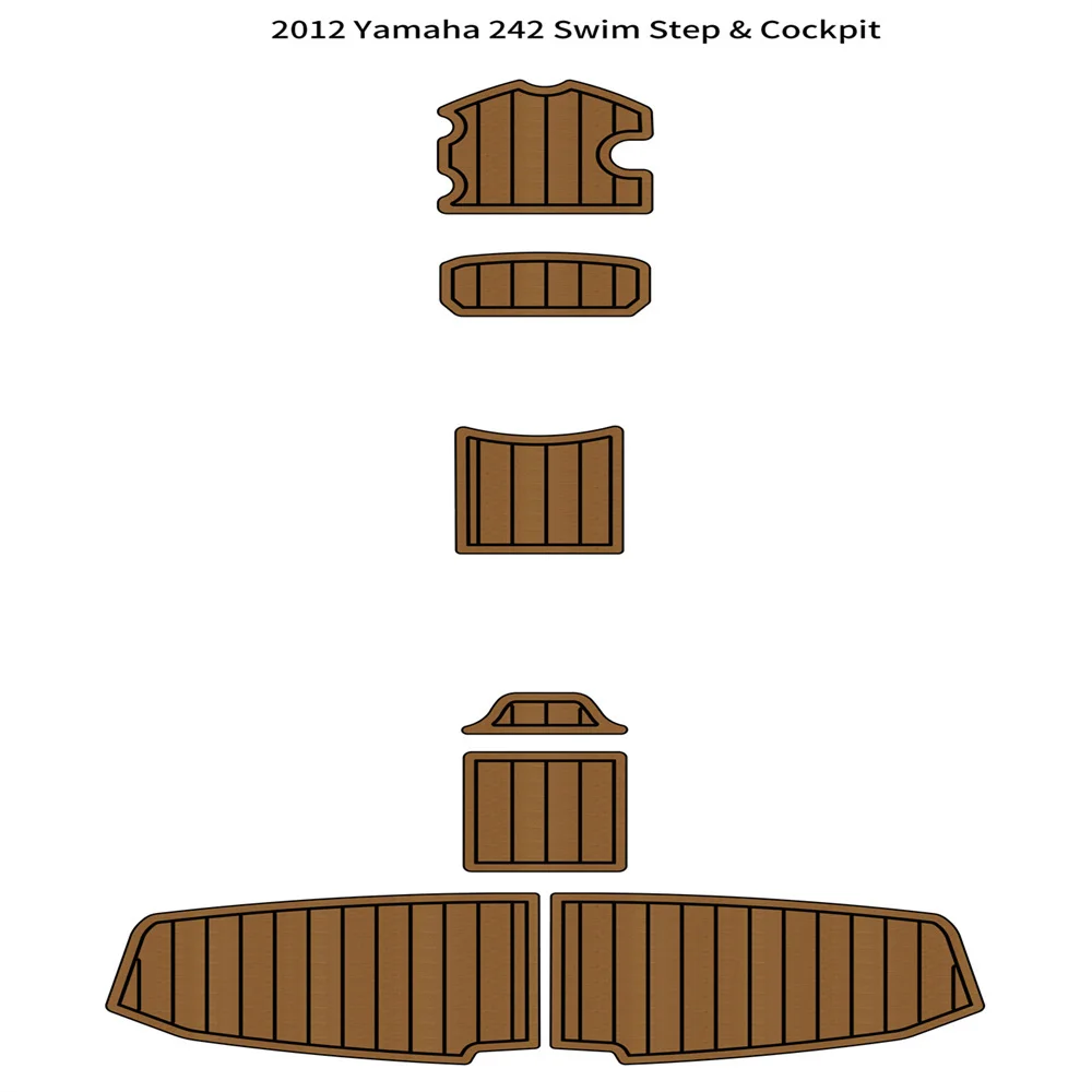 2012 Ya-ma-ha 242 Swim Platform Step Pad Boat EVA Foam Faux Teak Deck Floor Mat SeaDek MarineMat Gatorstep Style Self Adhesive