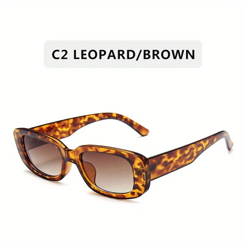 Rectangle Fashion Sunglasses For Women Men Retro 90S Vintage UV400 Sun Shades Glasses For Summer Beach Travel image 4