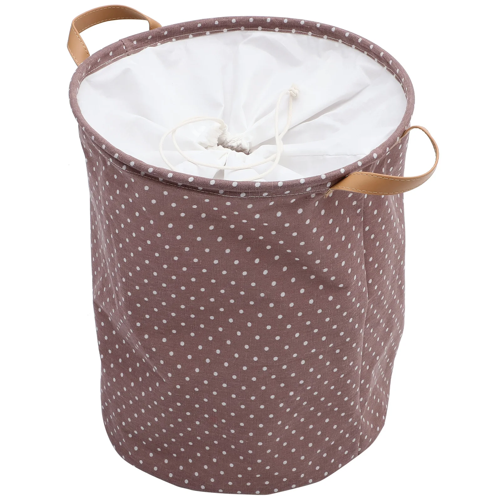 

Large Collapsible Laundry Storage Basket Cotton Linen Dirty Clothes Organizer Bag Drawstring Closure for Bathroom Bedroom