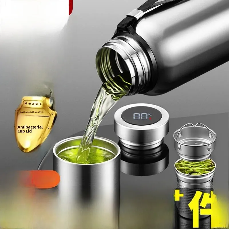 

Большая изолированная кружка из нержавеющей стали Capaci 36, мужская чашка для заваривания чая, полностью стальной горшок для воды, чашка для воды 304, большая автомобильная бутылка для...