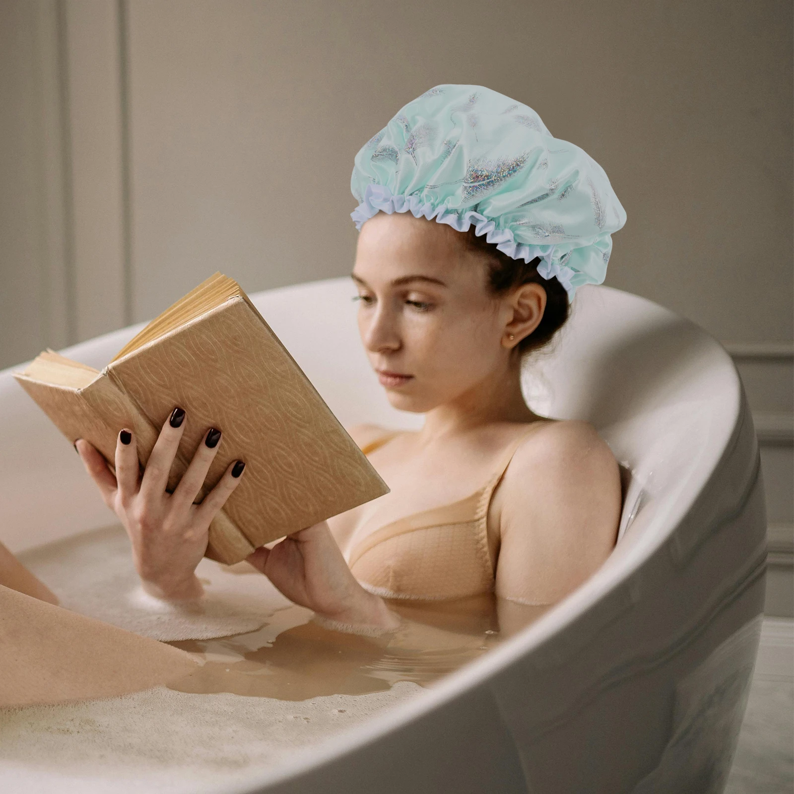 

4 Pcs Waterproof Bath Headset Decorative Reusable Shower Cap Elastic for Bathing Aldult Kids Caps Girls Fancy Pe Hair