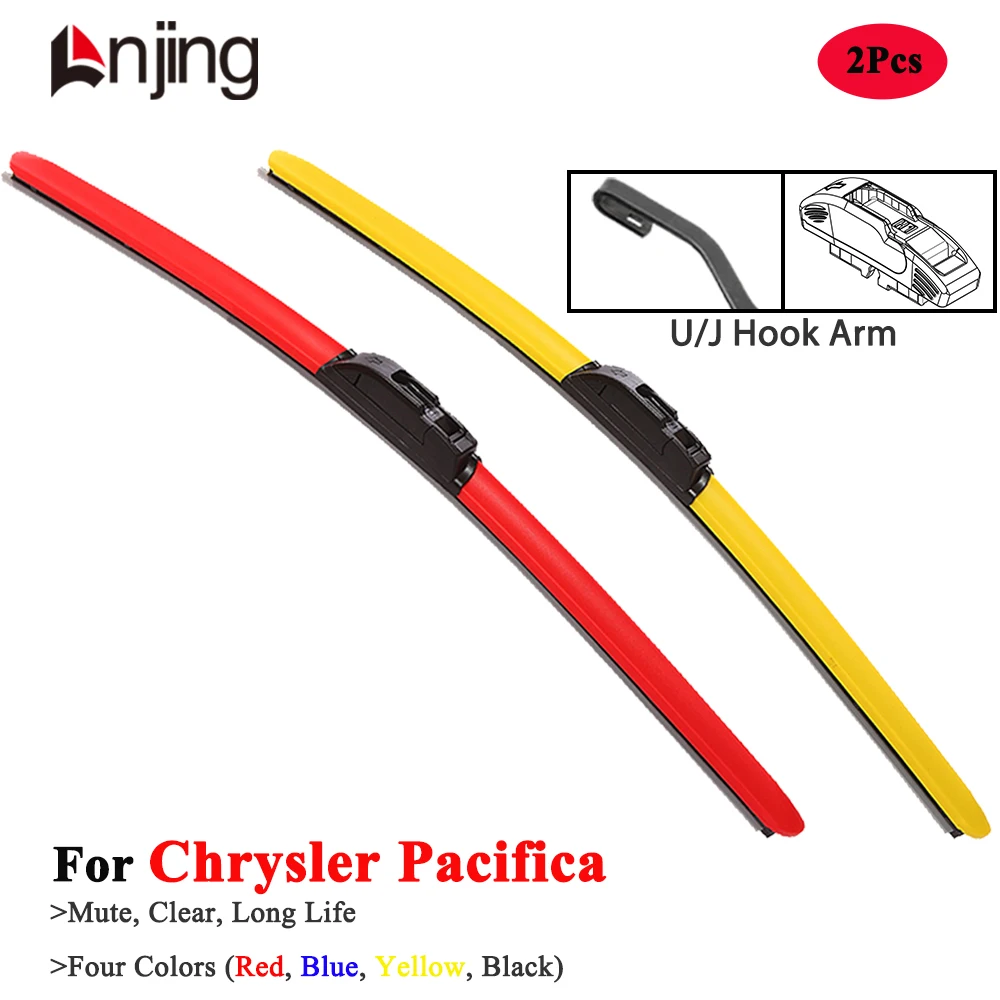 LNJING Colorful Hybrid Wiper Blades For Chrysler Pacifica 2003 2005 2007 2008 2017 2020 2021 2022 2023 2024 2025 Car Accessories