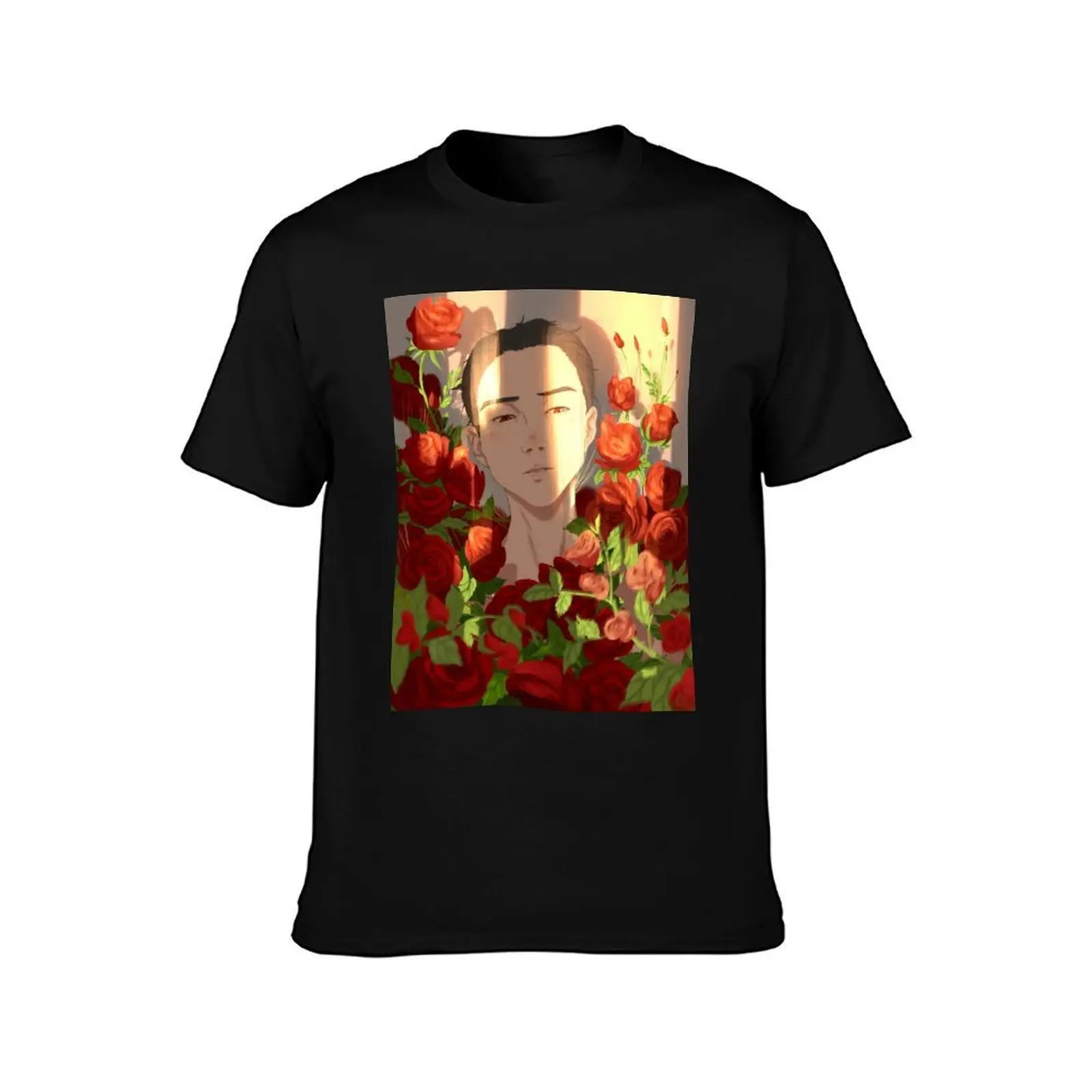 surrounded by flowers T-Shirt, Summer Casual Cotton Tee, Oversized Streetwear Tops, Vintage Graphic Print, Unisex Men Women