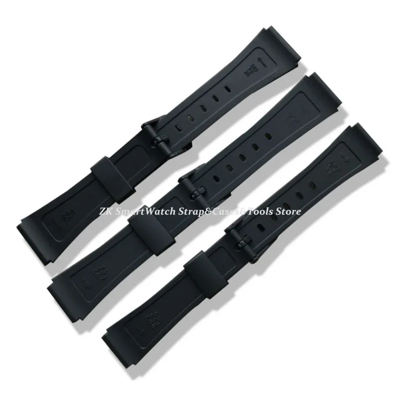16mm 18mm Silicone Watch Strap for Casio SGW400 W800H F91W F84 F105/108 A158/168 AE1200/1300 Band PU Resin Bracelet view 3