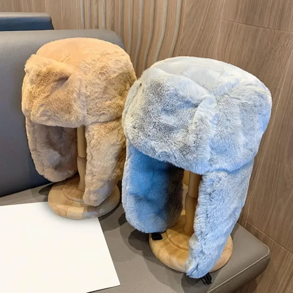 Plush Ear Flap หมวกฤดูหนาวผู้หญิงผู้ชาย Trend Bomber หมวกหมวกรัสเซียหมวกเกาหลีแฟชั่น Ushanka Earflap หมวกนักบิน gorras hombre
