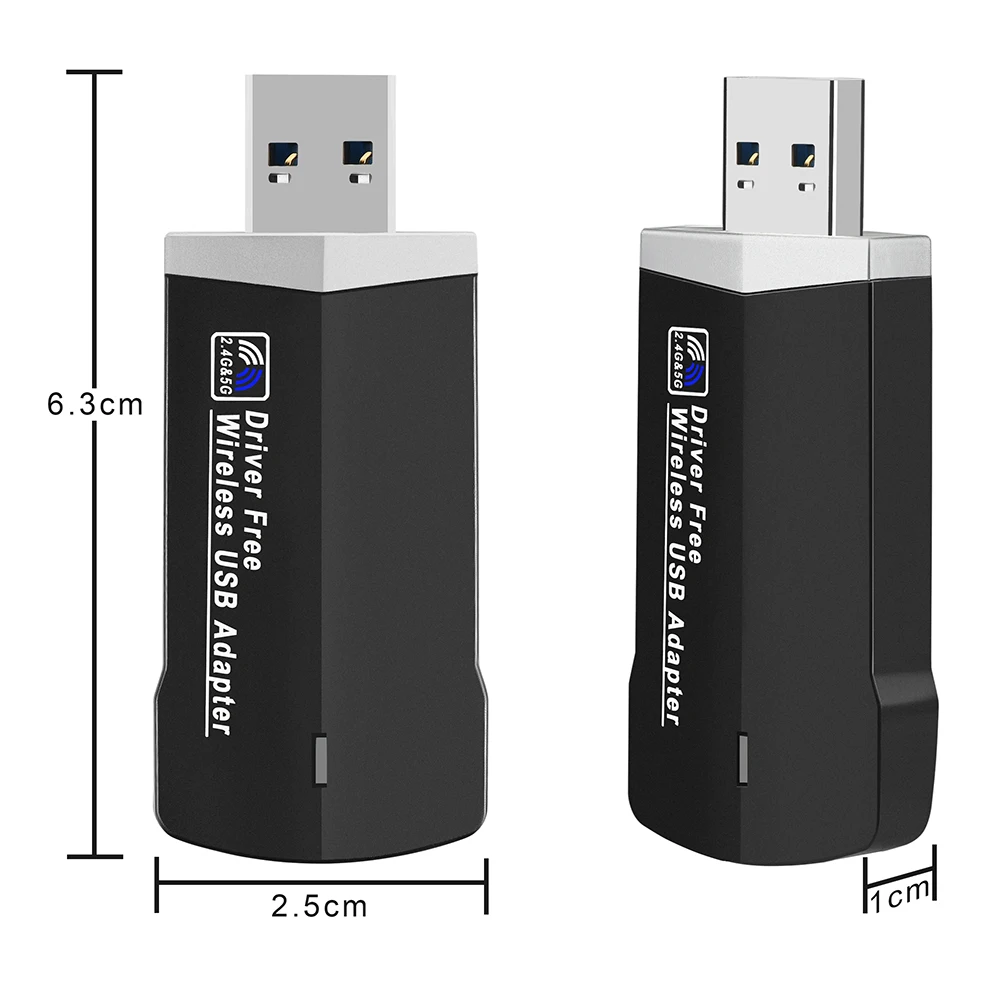 1300Mbps WiFi USB 3.0 Adapter Dual Band 2.4G 5Ghz Wi-Fi USB Dongle 802.11AC Wireless Receiver For Laptop Win 10/11 Driver Free