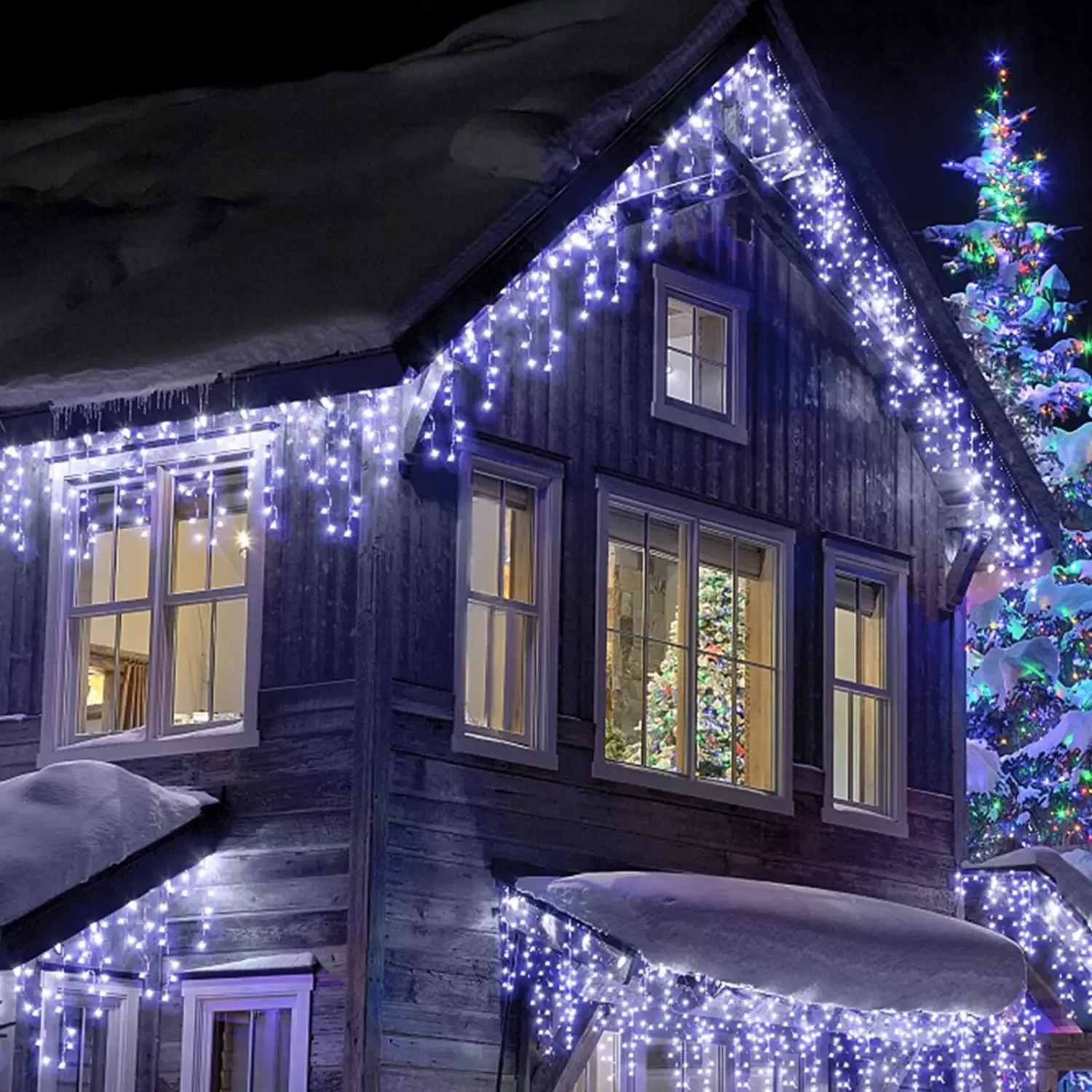 

Led Icicle String Lights 4m 20m Street Garland On The House 8 Modes Christmas Lights Outdoor For New Year Christmas Decoration