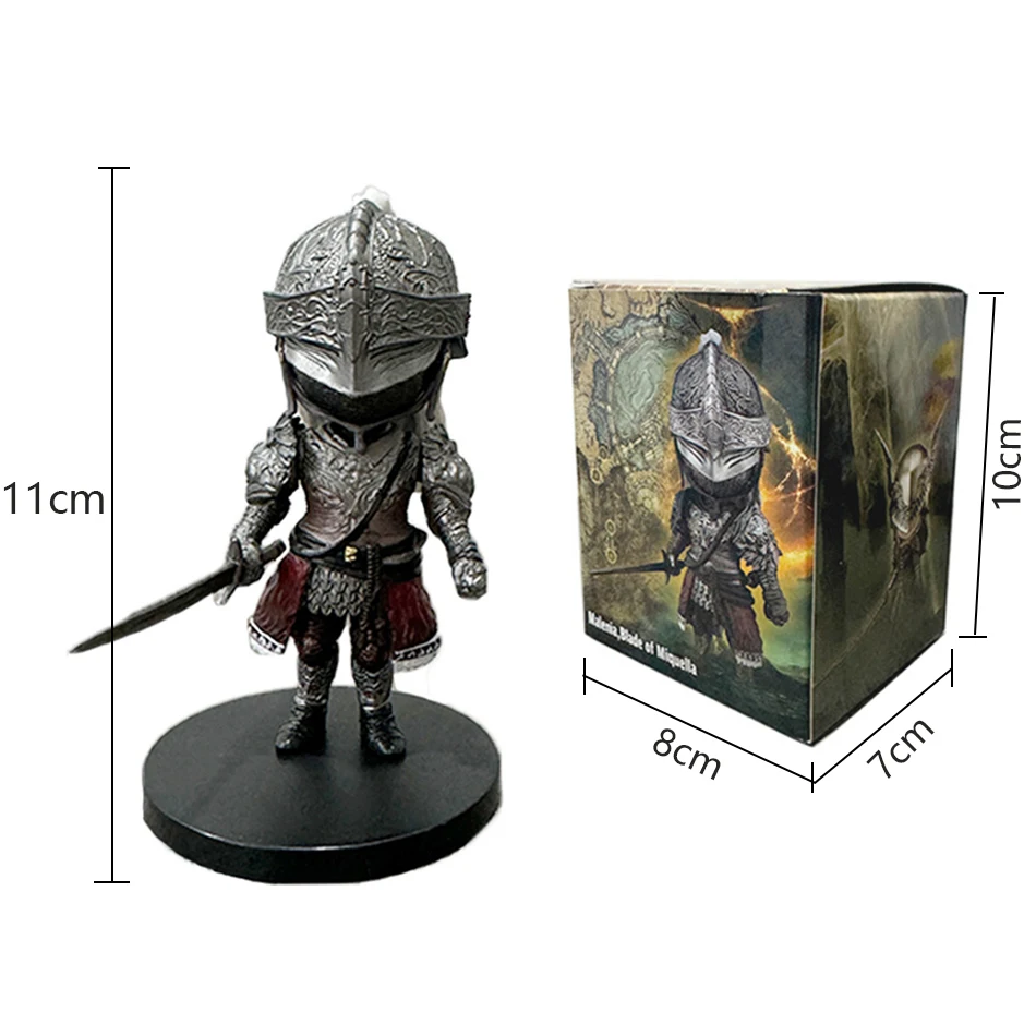 Elden Ring Gaming PVC Action Figure, Mini Rider Cat, Melina Malenia, O Meio-Lobo, Ornamentos Mágicos, Versão Q, Novo, 5Pcs