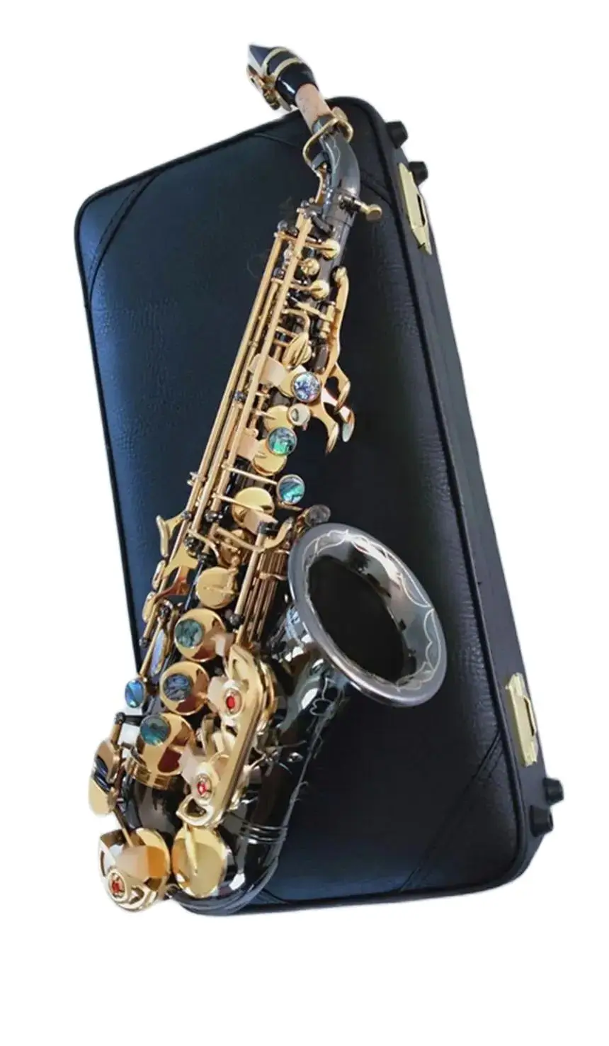 

New Brand S-991 BbTune music instrument Golden key High-quality Curved soprano Saxophone With Mouthpiece