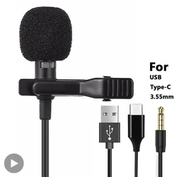 Buttonhole Lapel Lavalier Microphone Mic For iPhone Android Mobile Phone Cell Wired Mini Tie Tiny Micro Mikrofon Kit Mike Sound