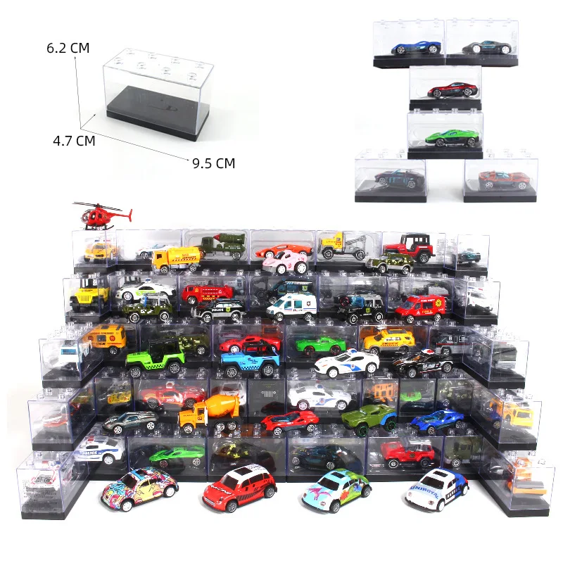 Model Car Display Box 1/64 Diorama Garage Carpark Acrylic Model Scene Toys Set Gifts For Children Collection(Without Cars)