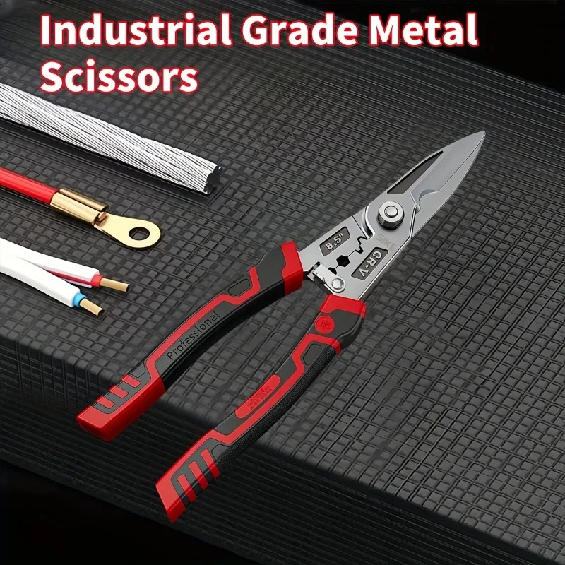 Multi-functional Electrician Scissors, Crimping Wire Cutting Tool With Wrench Function For Metal Sheet And Cable Cutting Tools