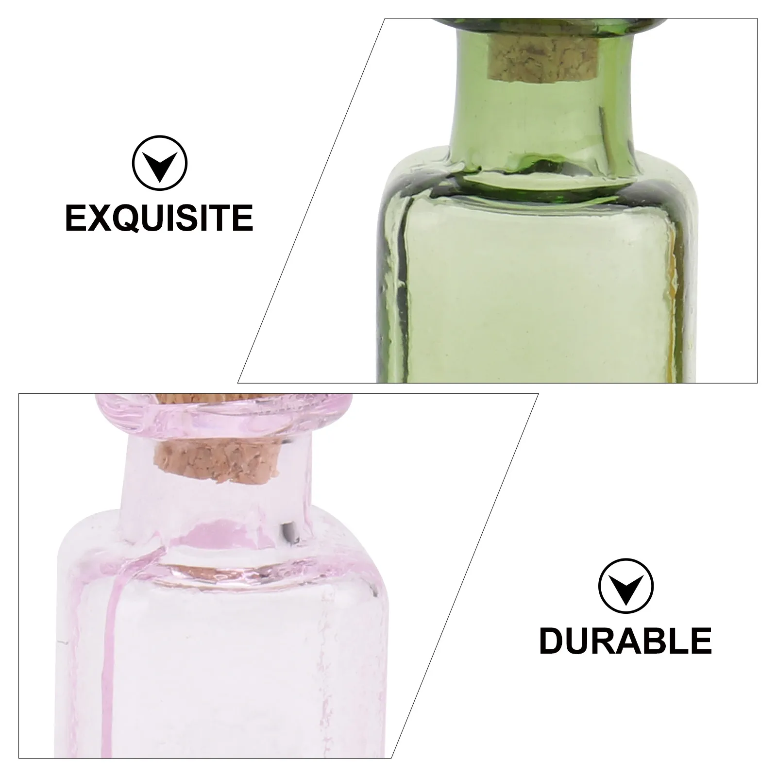 

8pcs Mini Glass Bottles Small Delicate Jars High Quality Environmental Safety Decorative Drift Bottle Pendant Wishing