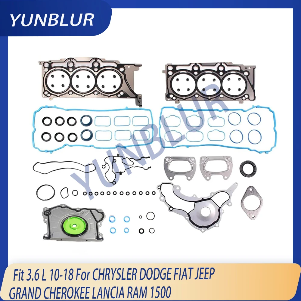 ERB ERC Engine Cylinder Head Full Gasket Set Fit 3.6 L Gas For 10-18 CHRYSLER DODGE FIAT JEEP GRAND CHEROKEE LANCIA RAM 1500