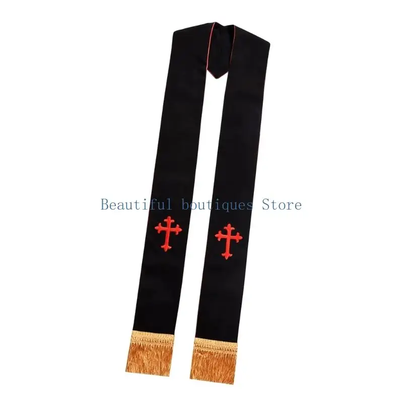 

U4LF Религиозный церемониальный шарф Массовый палантин Легкая полиэфирная ткань Церковная шаль