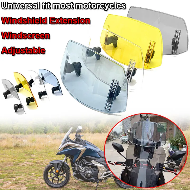 Passend für HONDA NC750 NX500 CB500X XL750 CRF1100L GL1800 Universeller Motorrad-Windschutzscheiben-Deflektor, verstellbare, erhöhte Windschutzscheiben