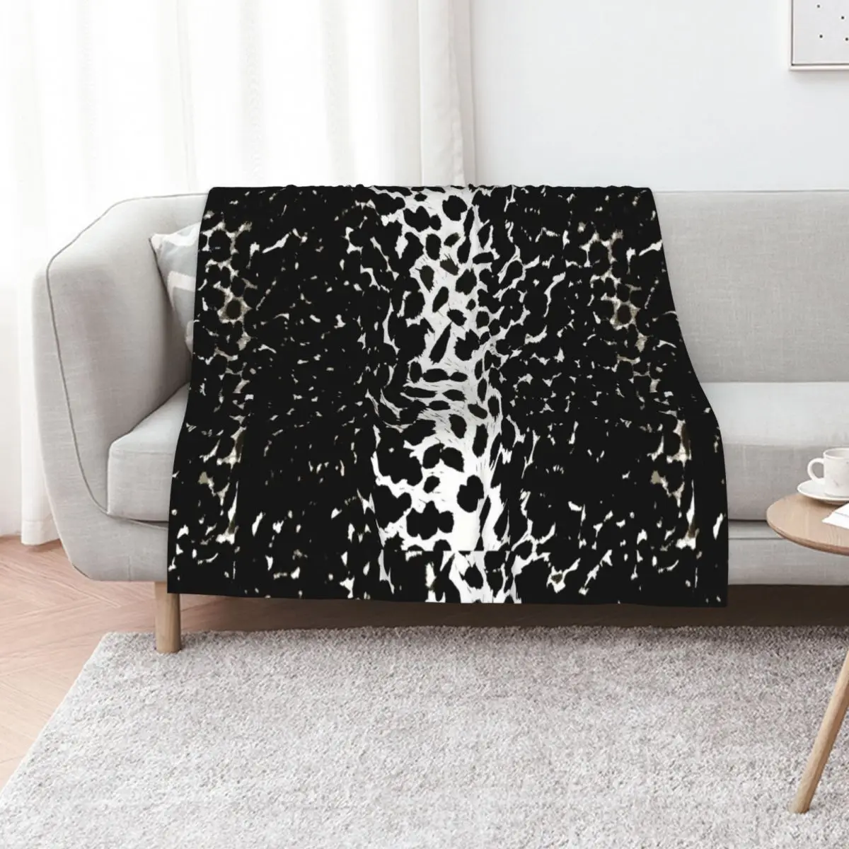 

Animal Print Cheetah Black and White Throw Blanket sofa bed Designers Blankets For Sofas christmas decoration Blankets