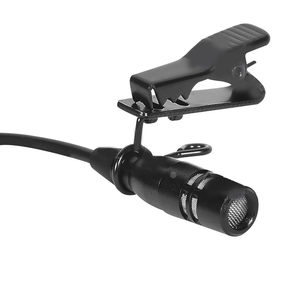 Microfono Lavalier nero con risvolto 4Pin XLR 3.5MM per Wireless per case da palcoscenico di culto e insegnanti