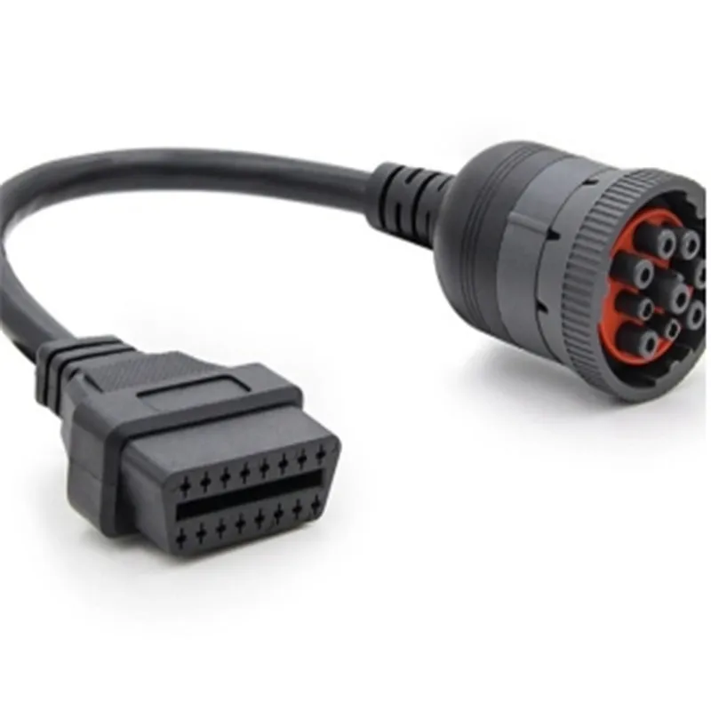 Cable de camión OBD1 a OBD2 de 9 pines hembra a OBD2 de 16 Pines, herramienta de diagnóstico automotriz