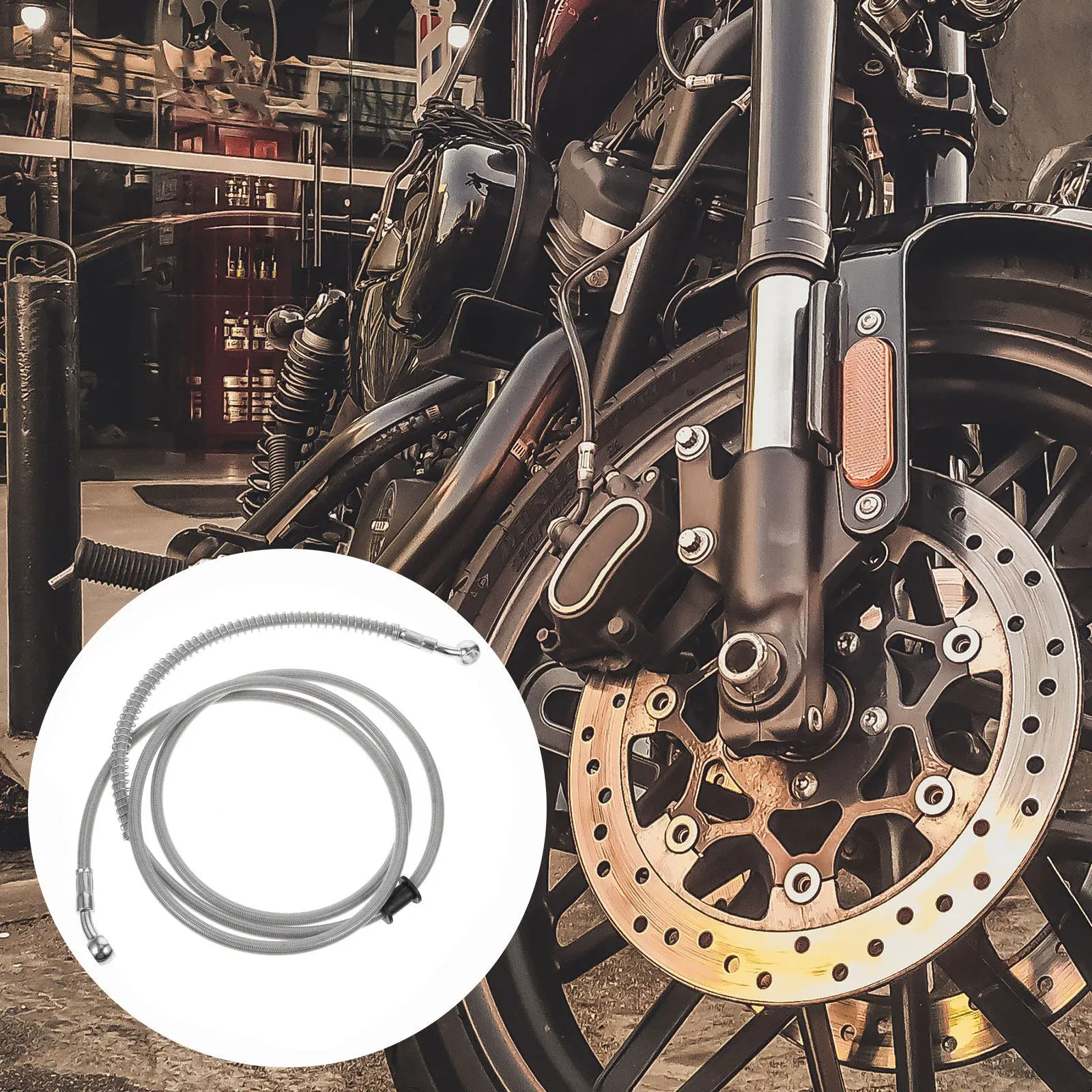 

Motorcycle Brake Oil Hose Hydraulic Line High Temperature Resistant Corrosion Proof Steel Wire Rubber Aluminum Alloy