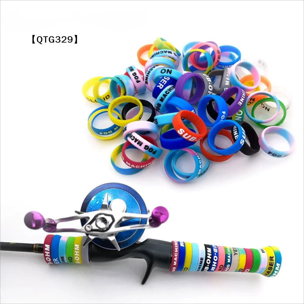 【QTG329】20pcs Fishing Rod Handle Protective Case Lure Silica Gel Rod Clip O-shaped Ring Protector Anti-Slip Ring Tackle[T]【WQ】