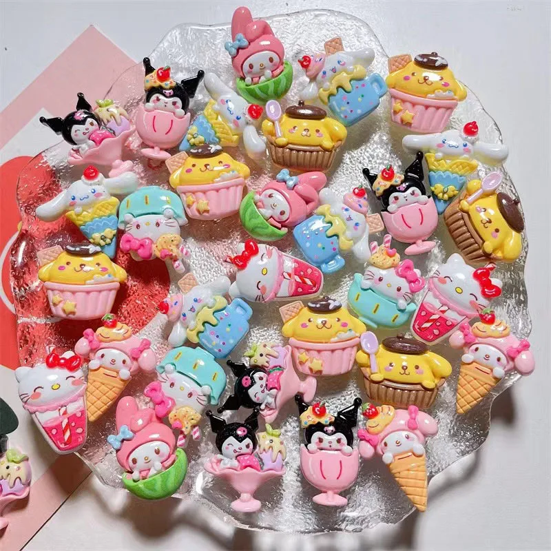 no.9  10/50diy resin accessories Ice cream cake food play hair  mobile phone case decorative storage box Crocs material