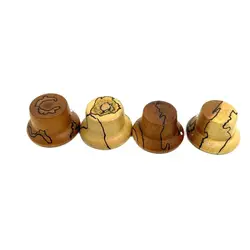 Hand Made 1 Piece Guitar Knob Solid Burl Wood Natural Color for Bass Guitar Volue and Tone knob Cap New