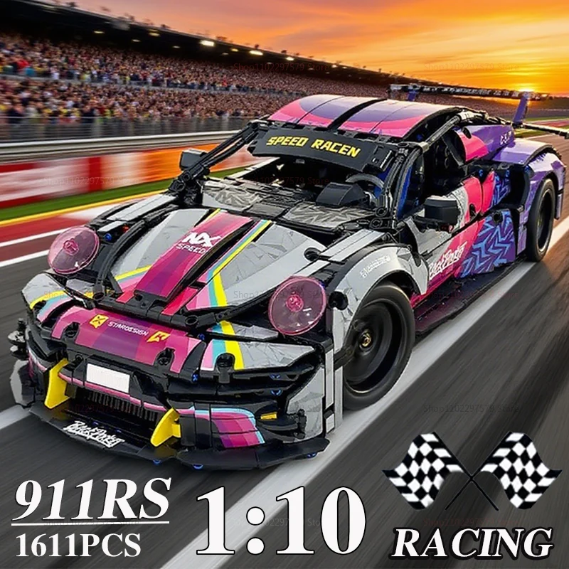 

New 1611PCS Sport Car Building Blocks Sets Cyberpunk 1:10 Mechanical Race Car Model MOC Kid Toy Gift for Boy and Car enthusiasts