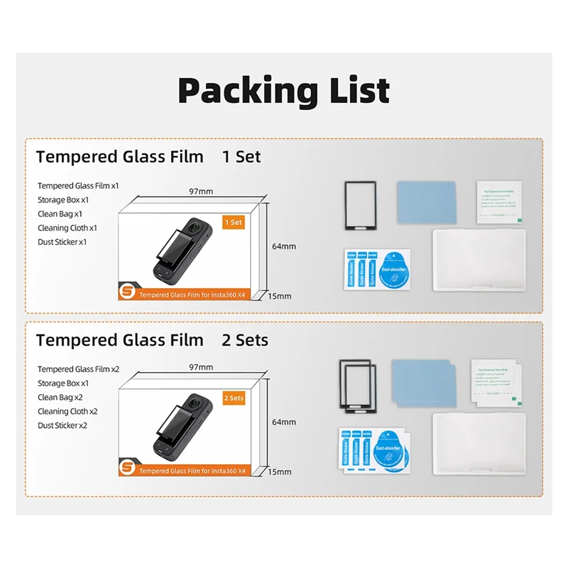 

Optimal Tempered Film For Insta360 X4 Curved Tempered Film HD Anti-Burst Anti-Scratch Protective Film Accessories