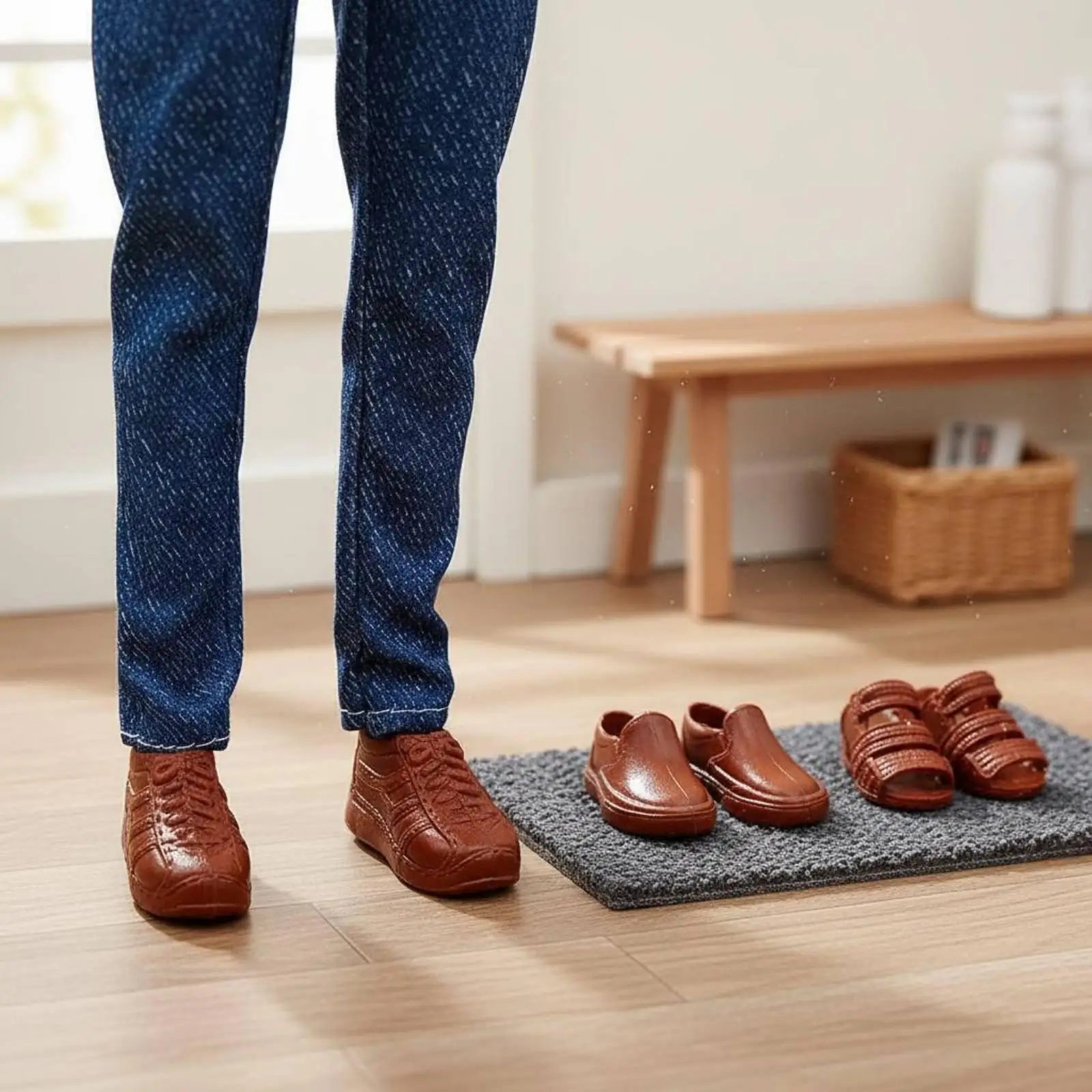 30cm Men Doll Footwear PVC Flexible Shoes for 1/6 Scale Action Figure Body Sneakers Loafers Beach Sandals Collection