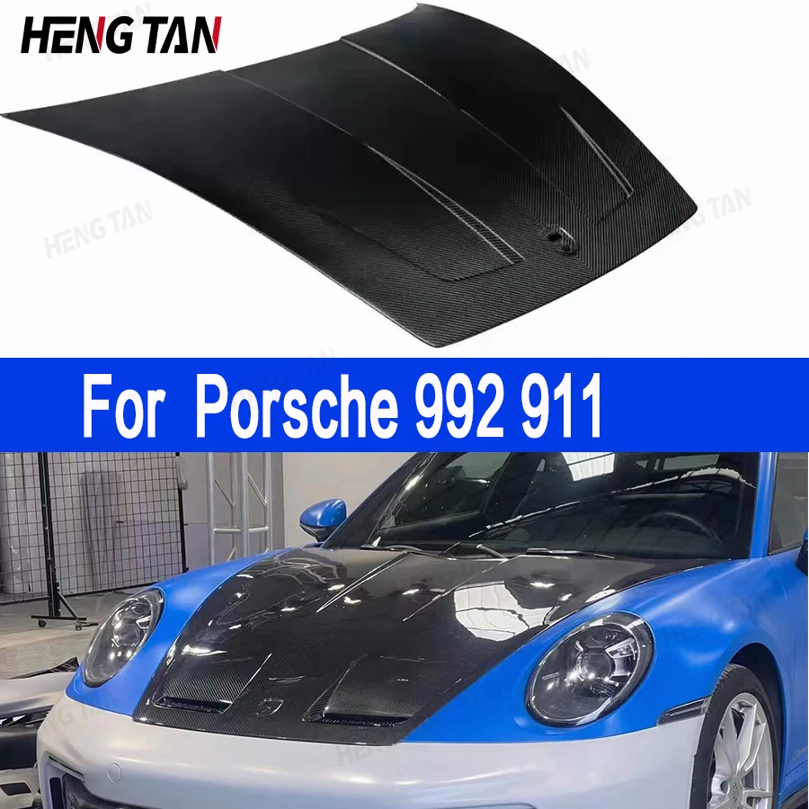 For Porsche 992 911 GT3 Style Dry Carbon fiber Hood engine cover carbon fiber cover engine cover Replace the installation