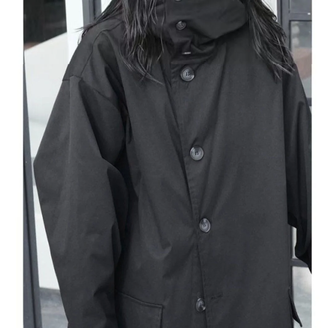 خندق معطف المرأة لصق بيع تنفس Harajuku الجرافيك زوجين البلوز الترفيه الرسمي مساء الخريف الشتاء بسيط