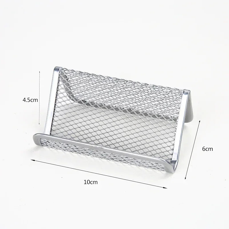 Metal Mesh Portable Business Name Card Holder Display Stand Rack Desktop Table Organizer Home Desk Storage Stand