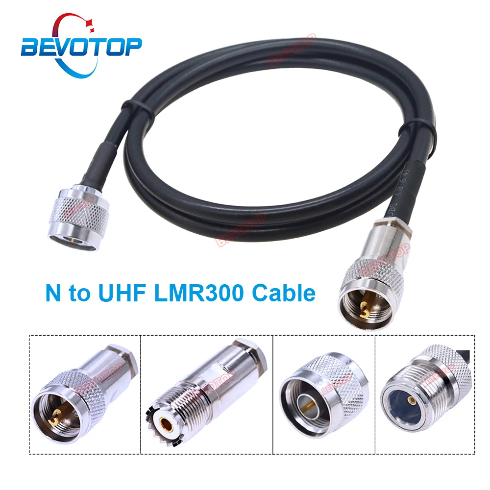 1PCS LMR300 N to UHF Cable PL259 SO239 UHF Male/Female to N Male/Female Connector Pigtail Low Loss 50-5 LMR-300 Jumper BEVOTOP