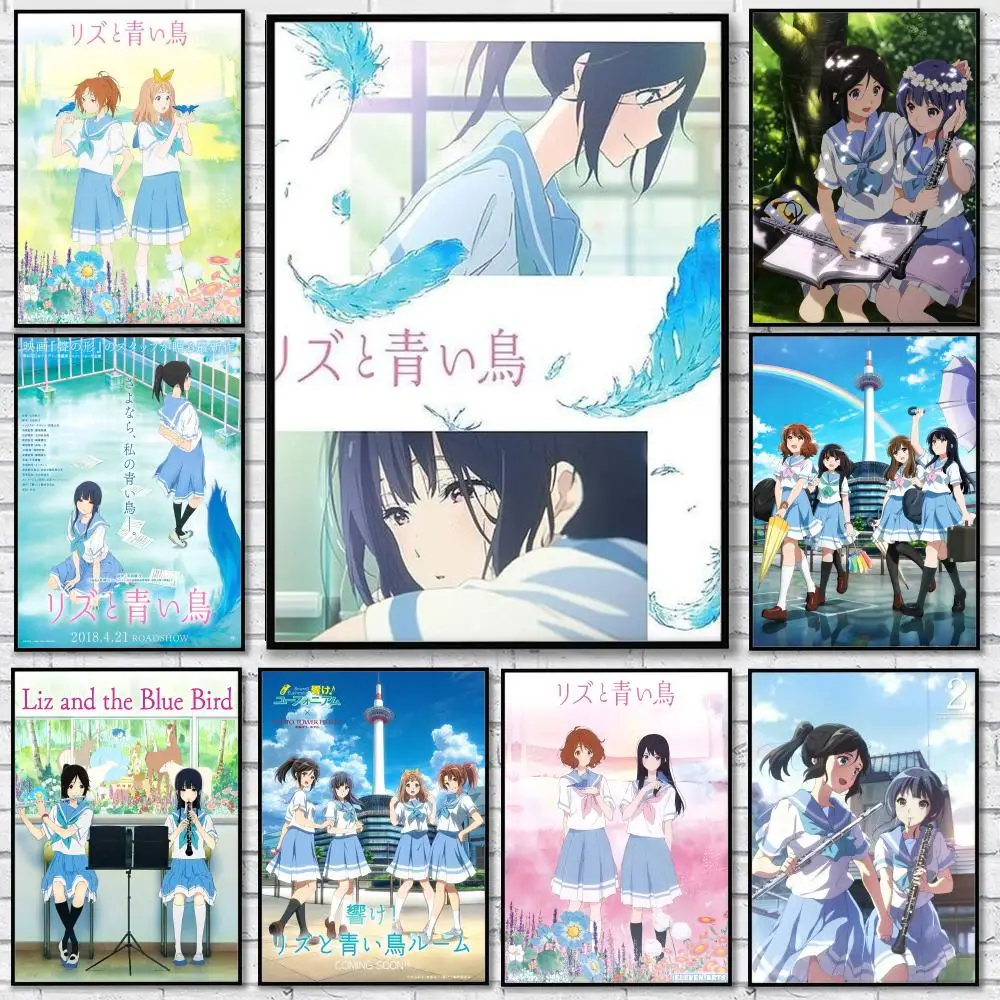 

L-Liz und ein Blauer Vogel Painting Calligraphy Canvas Poster Room Home Interior Wall Decoration Painting Art Mural Spaces