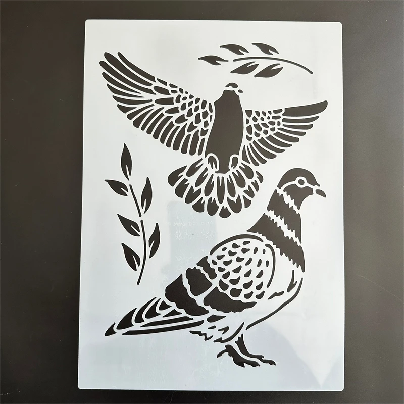 A4 29 *21cm Animal Peace Dove DIY Stencils Wall Painting Scrapbook Coloring Embossing Album Decorative Paper Card Template,wall view 3