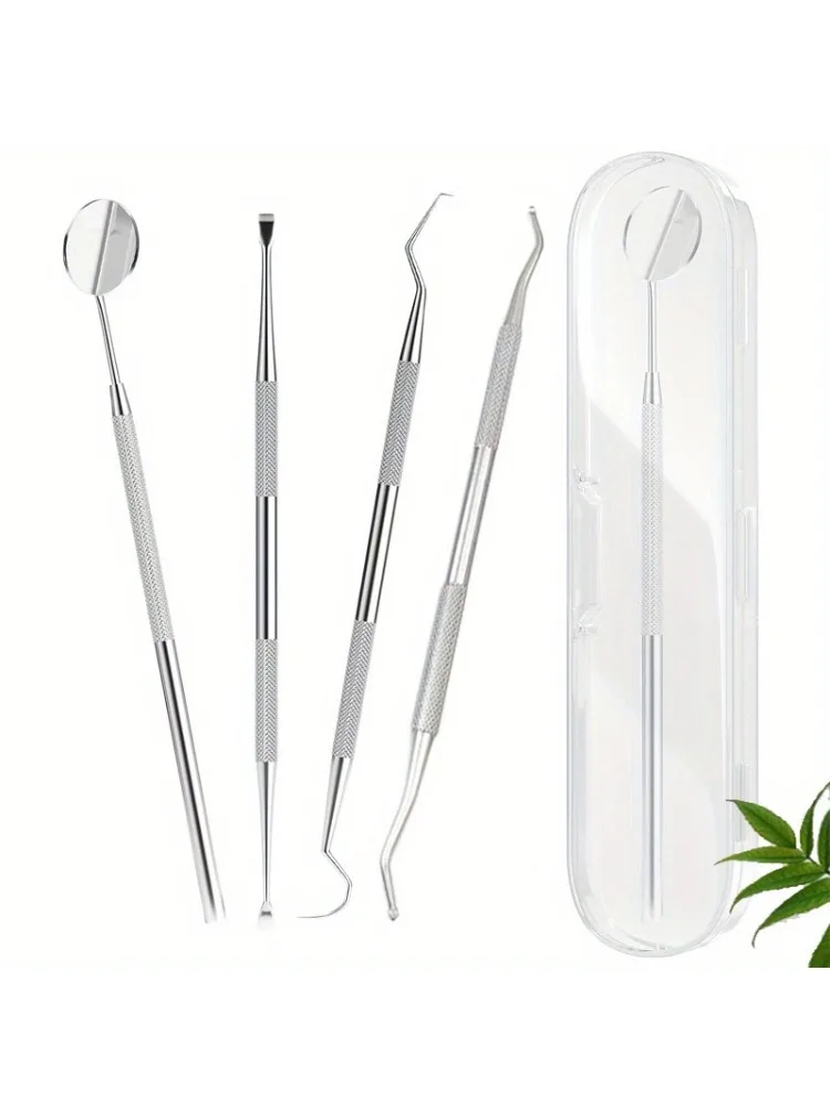 Kit de nettoyage de cure-dents, outil de cure-dents en acier inoxydable, outil de nettoyage Portable avec miroir, idéal pour une utilisation compacte à la maison et aux voyages