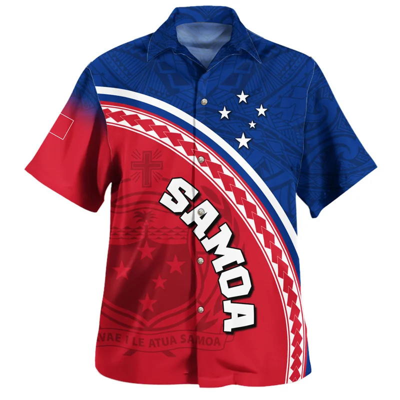 

Summer Harajuku 3D American Samoa Tribal Coat Of Arm Printing Shirts Men Fashion Streetwear Short Shirts Cool SAMOA Top Clothing