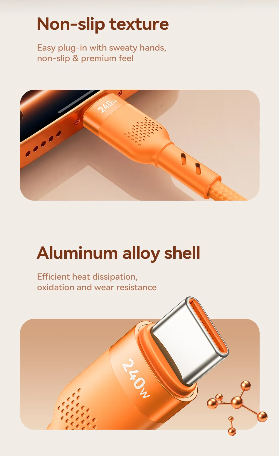 Rocoren 240W USB-Kabel PD USB-C zu Typ-C Kabel für Huawei Xiaomi Samsung USB-C Schnellladekabel Ladekabel Typ-C Kabel – Detail 20