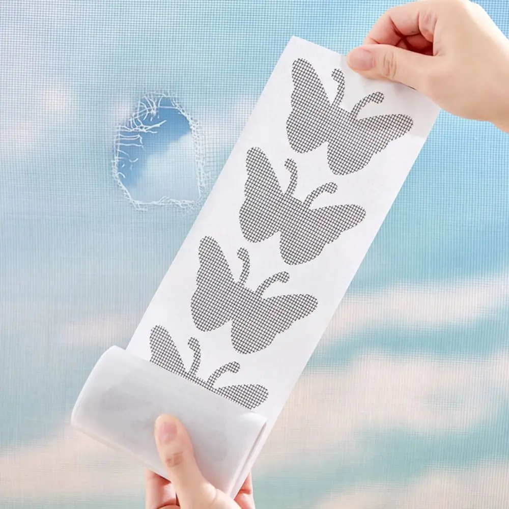 Butterfly Shape Window Screen Repair Tape Anti-Insect Mosquito Self-adhesive Net Patch Waterproof
