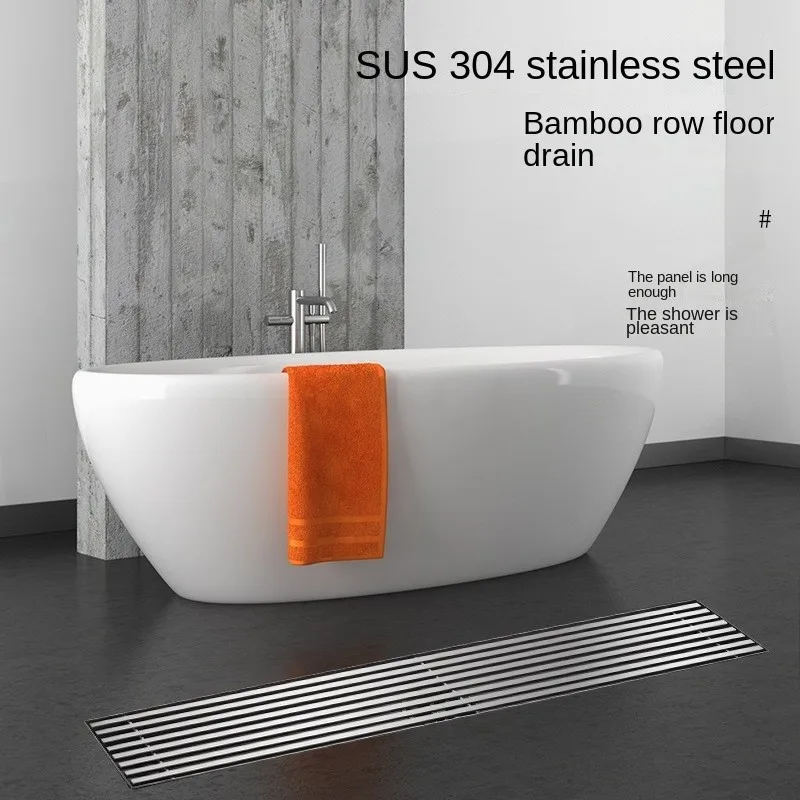 Thickened 304 Stainless Steel Bamboo Drain Bathroom Bathtub Toilet Large Displacement Floor Drain Anti-Odor And Insect Proof