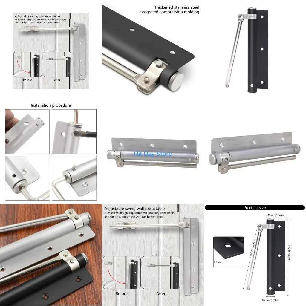 F92C Closing Hinges Automatic Door in Stainless Steel for Screen Door Easy Installation and Safety Enhancement