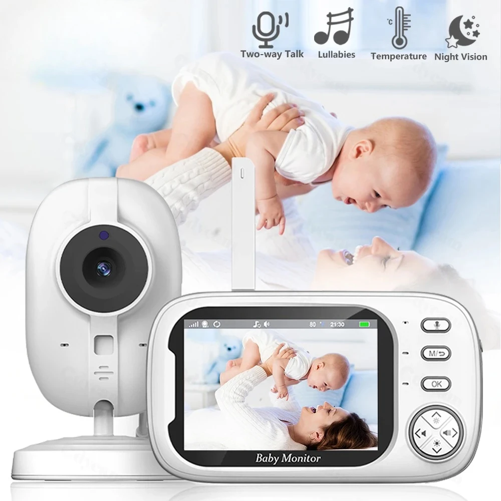 

Baby Monitor With Camera 3.5 inch LCD 2 Way Audio Night Vision Electronic Babysitter Better than VB603