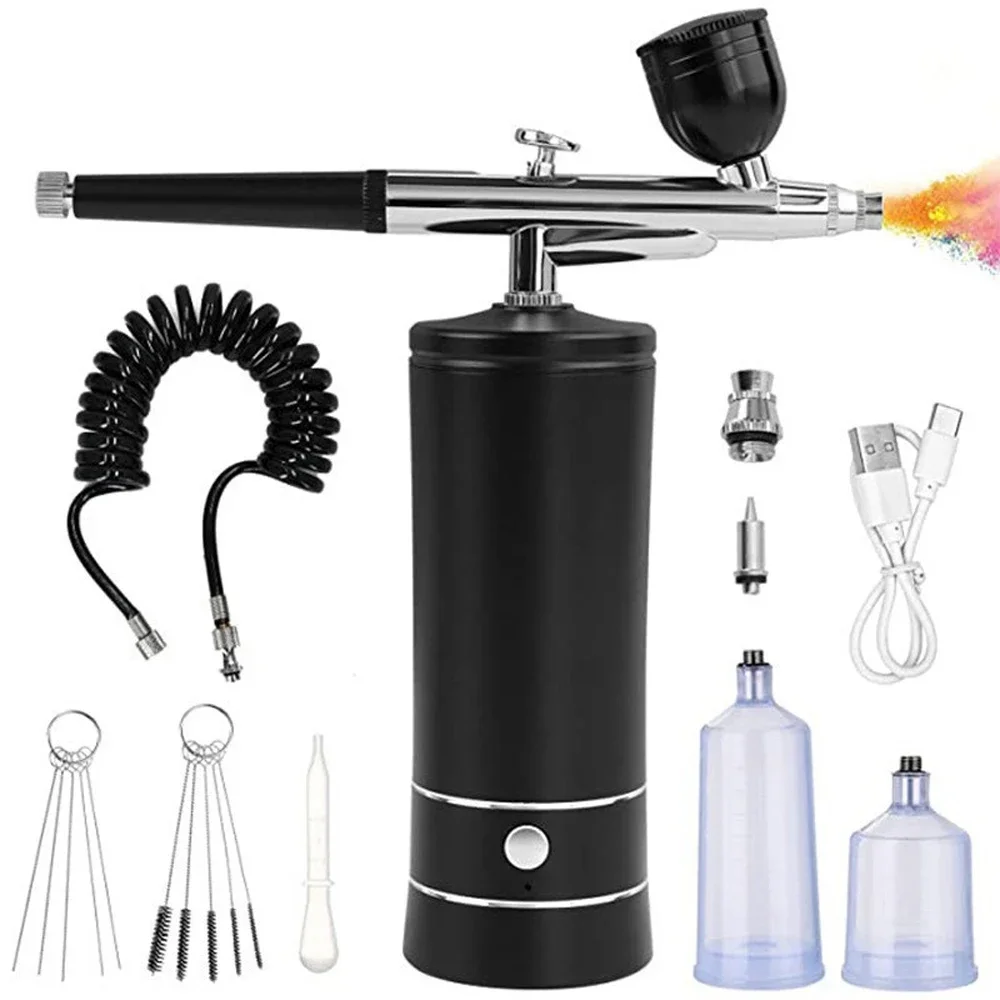 Portable Wireless Airbrush Rechargeable With Compressor Auto Action Spray Gun for Face Beauty Nail Art Tattoo Craft Cake Paint